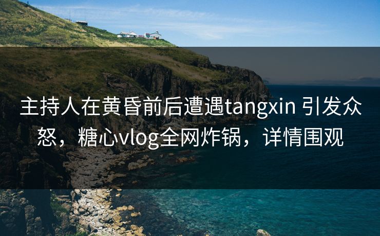 主持人在黄昏前后遭遇tangxin 引发众怒，糖心vlog全网炸锅，详情围观