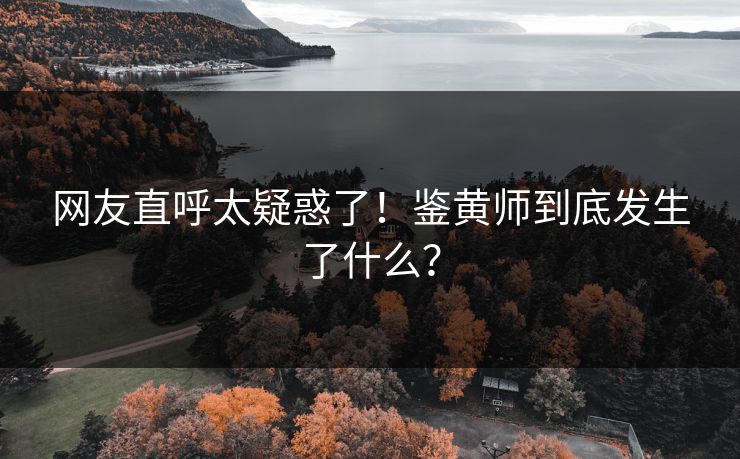 网友直呼太疑惑了！鉴黄师到底发生了什么？