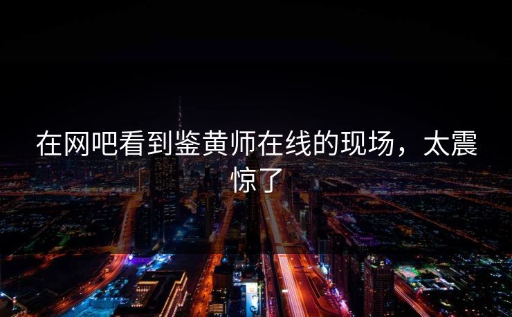 在网吧看到鉴黄师在线的现场，太震惊了