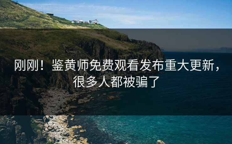 刚刚！鉴黄师免费观看发布重大更新，很多人都被骗了