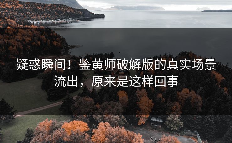 疑惑瞬间！鉴黄师破解版的真实场景流出，原来是这样回事