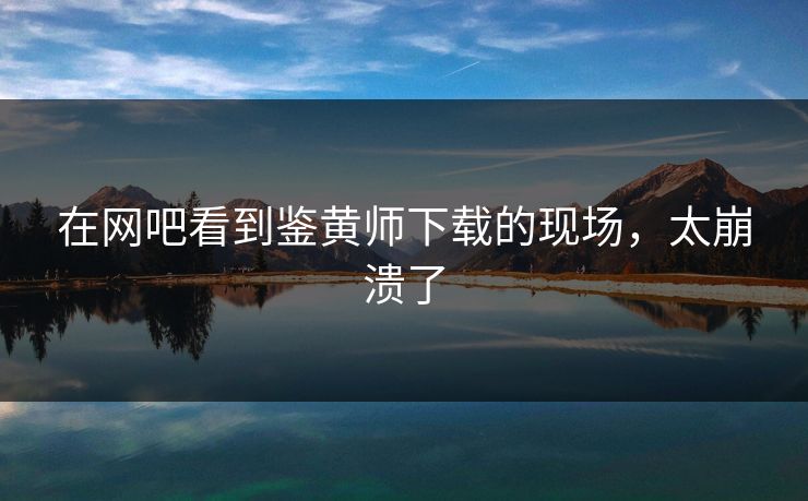 在网吧看到鉴黄师下载的现场，太崩溃了