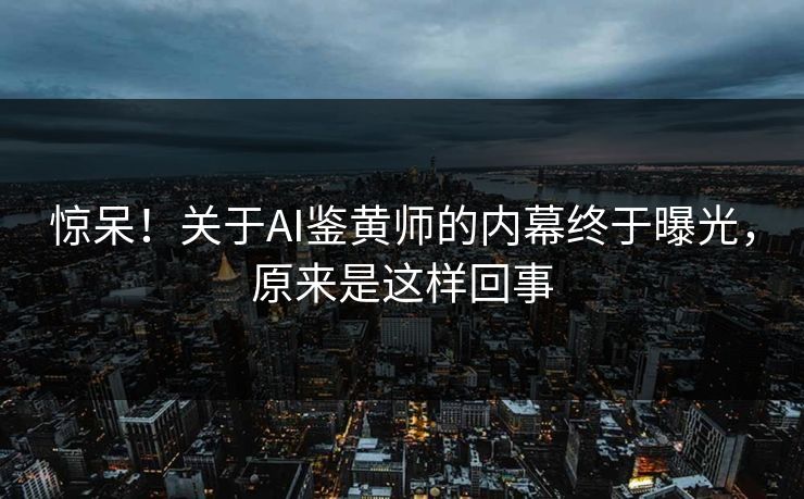 惊呆！关于AI鉴黄师的内幕终于曝光，原来是这样回事
