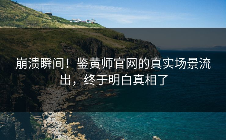 崩溃瞬间！鉴黄师官网的真实场景流出，终于明白真相了