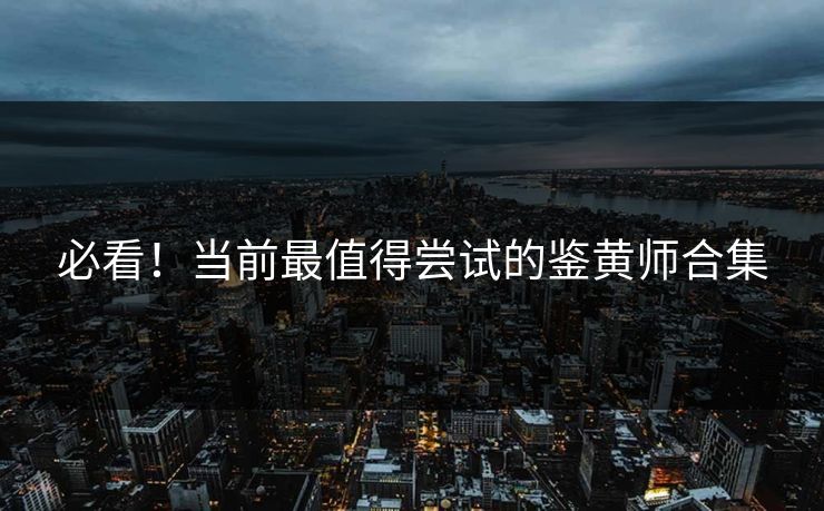 必看！当前最值得尝试的鉴黄师合集