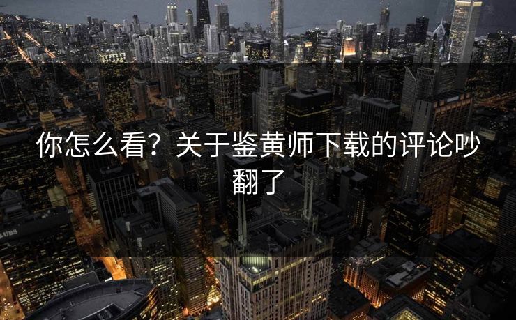 你怎么看？关于鉴黄师下载的评论吵翻了