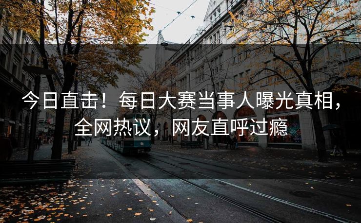 今日直击！每日大赛当事人曝光真相，全网热议，网友直呼过瘾