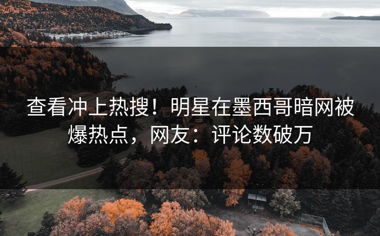 查看冲上热搜！明星在墨西哥暗网被爆热点，网友：评论数破万
