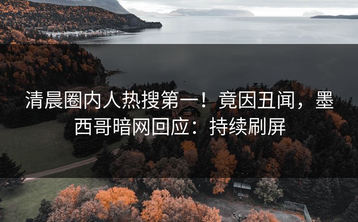 清晨圈内人热搜第一！竟因丑闻，墨西哥暗网回应：持续刷屏
